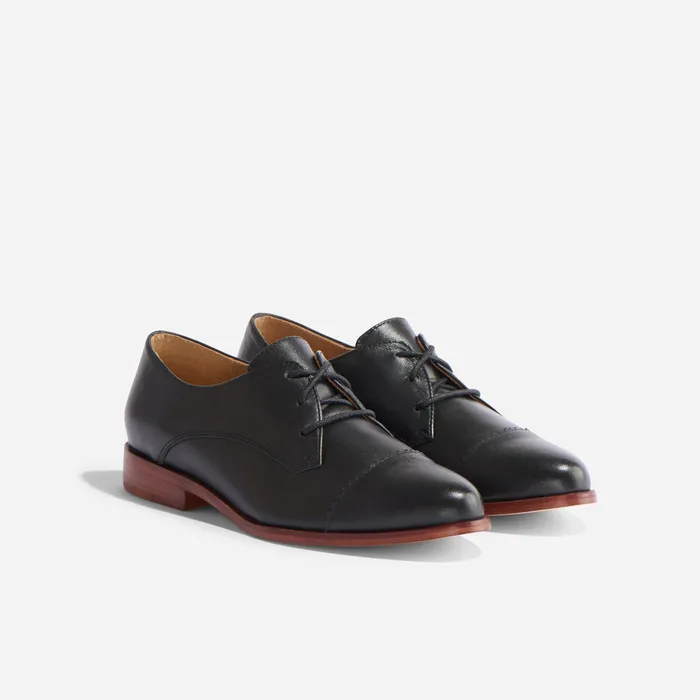 Women Nisolo Loafers and Mules Emilia Cap Toe Oxford Black