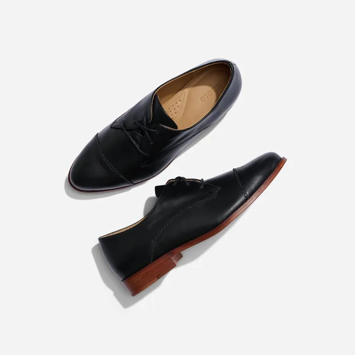 Women Nisolo Loafers and Mules Emilia Cap Toe Oxford Black