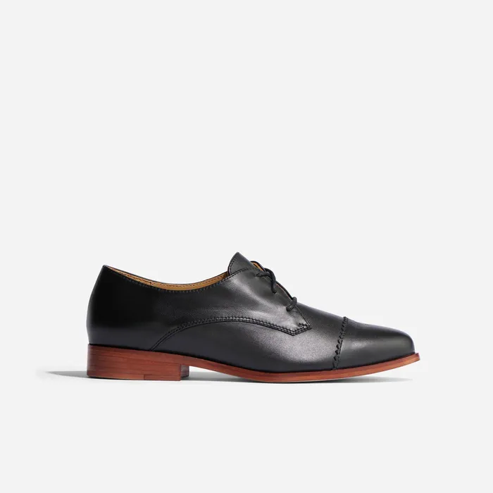 Women Nisolo Loafers and Mules Emilia Cap Toe Oxford Black