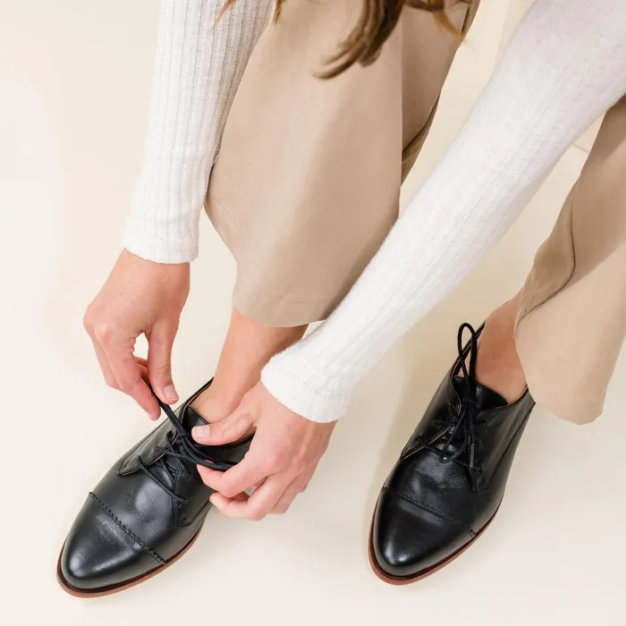 Women Nisolo Loafers and Mules Emilia Cap Toe Oxford Black