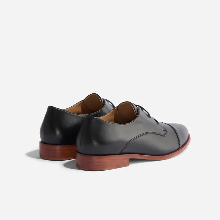 Women Nisolo Loafers and Mules Emilia Cap Toe Oxford Black