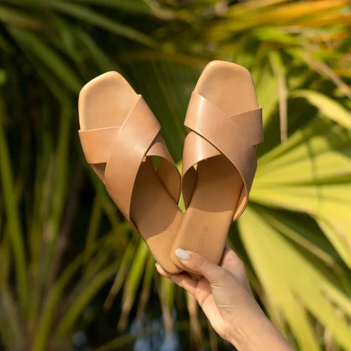 Women Nisolo Sandals Catalina Slide Sandal Almond
