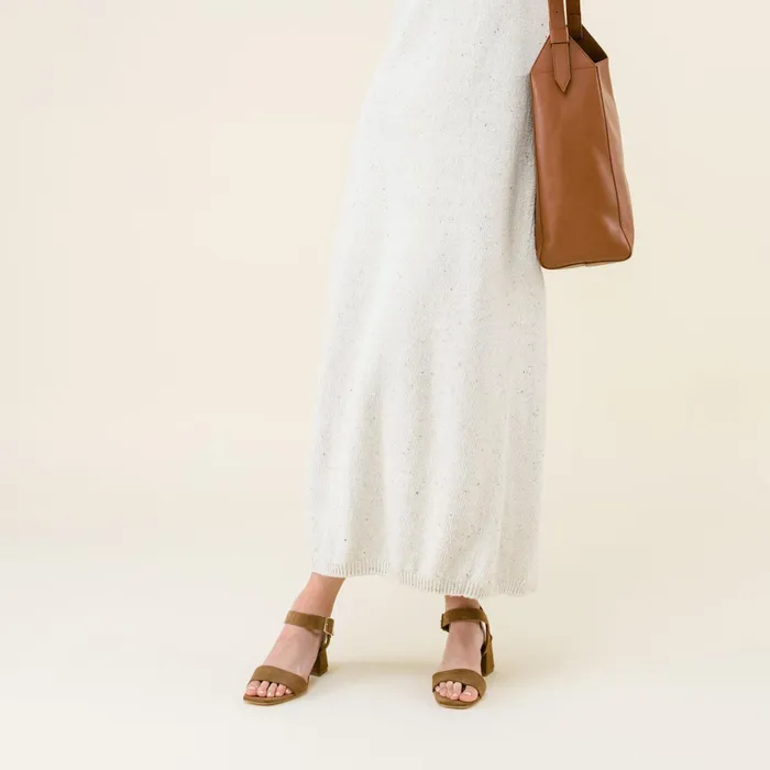 Women Nisolo Sandals Stella GoTo Block Heel Taupe Suede