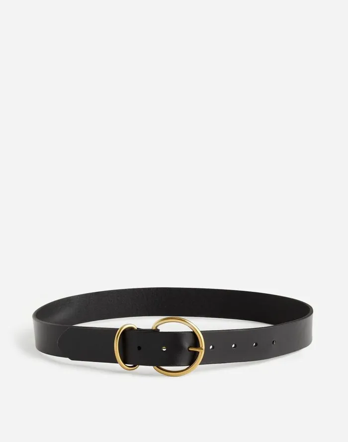 Women OBuckle Leather Belt True Black Madewell Belts