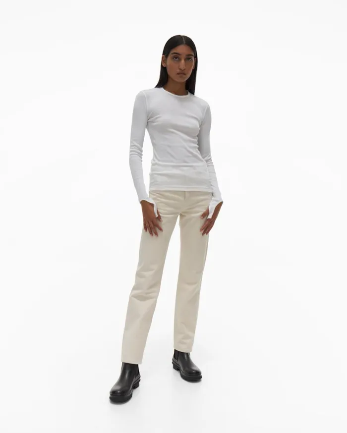 Women Open Back Top Chalk White Helmut Lang TShirts and Sweatshirts