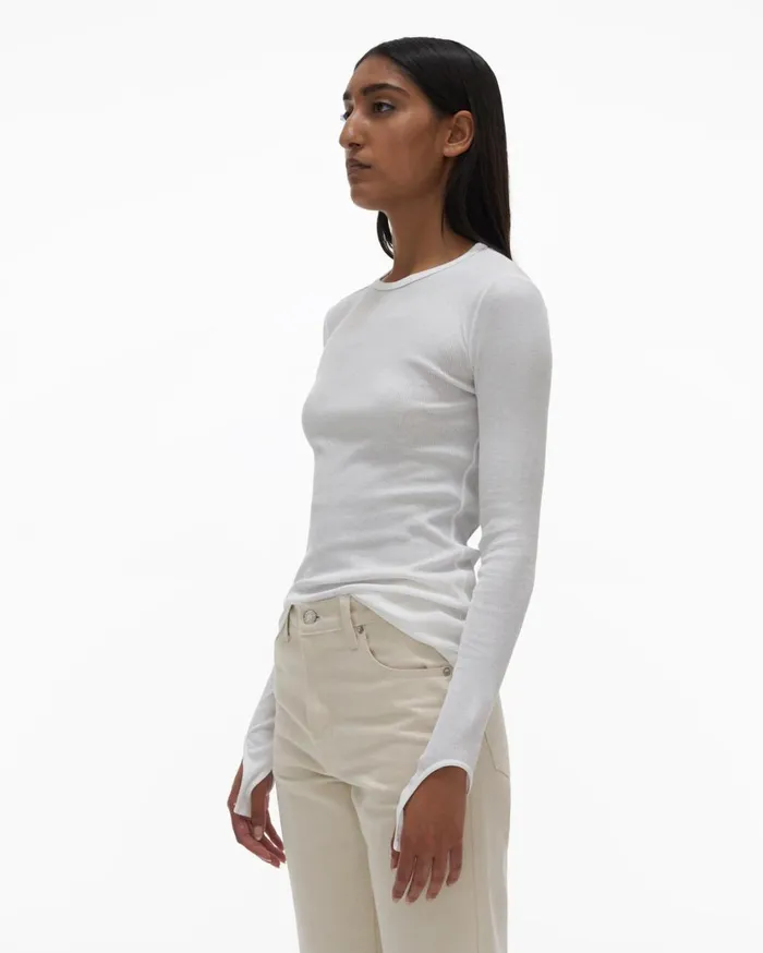Women Open Back Top Chalk White Helmut Lang TShirts and Sweatshirts