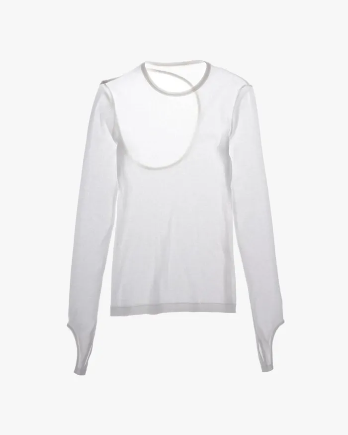 Women Open Back Top Chalk White Helmut Lang TShirts and Sweatshirts