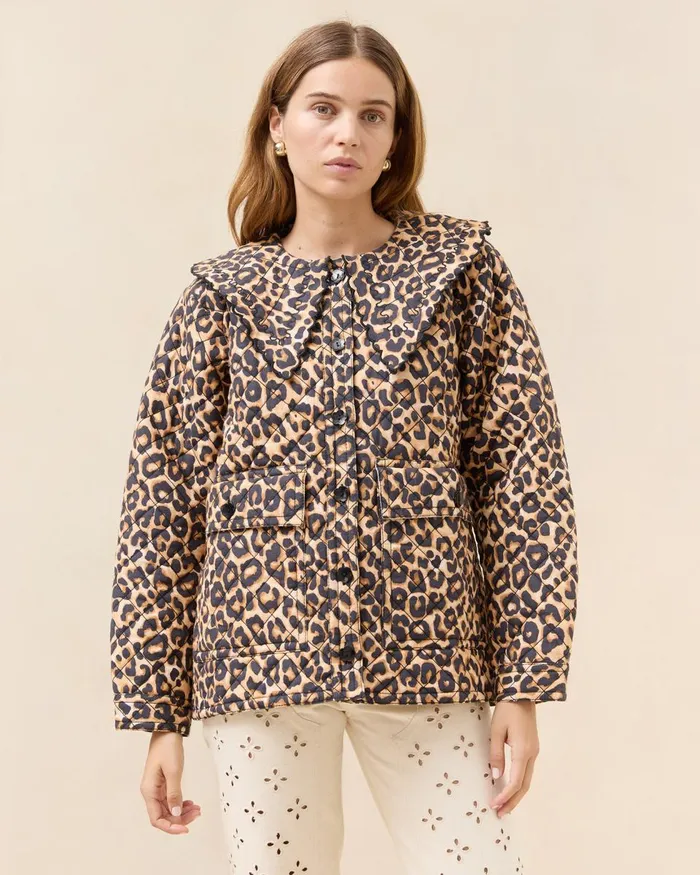 Women Outerwear Loeffler Randall James Watercolor Leopard Workwear Jacket