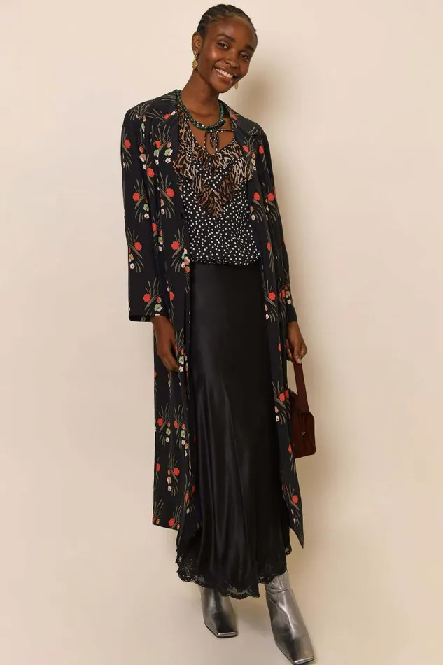 Women Outerwear RIXO Felicity Black Cherry Blossom