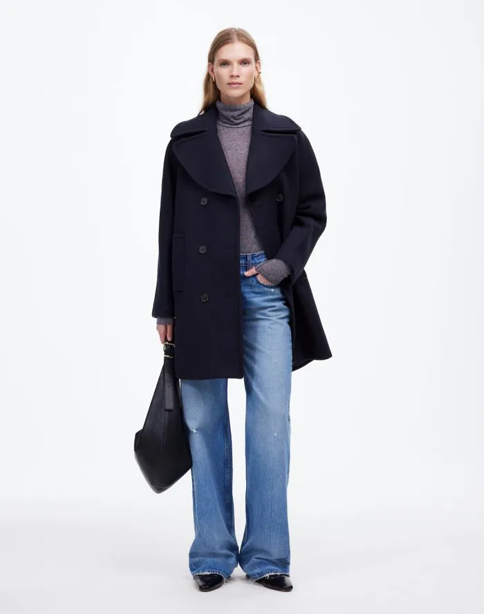 Women OversizedCollar Peacoat In Insuluxe Fabric Deep Navy As Standard Madewell Coats Jackets Women OversizedCollar Peacoat In Insuluxe Fabric Deep Navy As Standard Madewell Coats Jackets