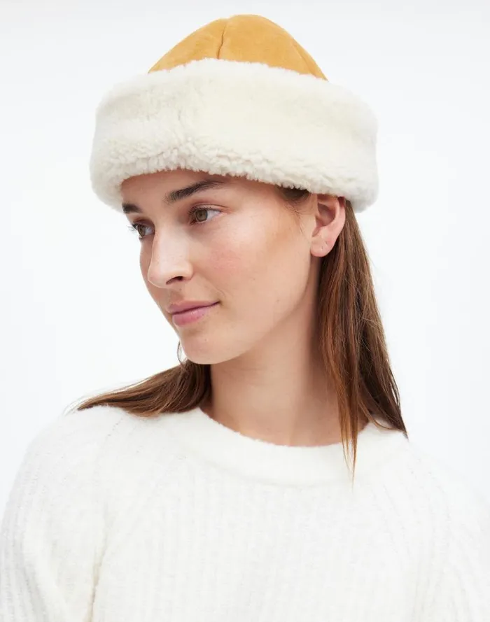 Women Owen Barry Sheepskin Hat Brandy Cream Madewell Hats