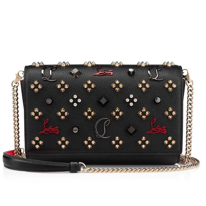 Women Paloma Clutch 8211 Grained Calf Leather And Spikes Loubinthesky 8211 Black Black Christian Louboutin Clutches and Evening Bags Women Paloma Clutch 8211 Grained Calf Leather And Spikes Loubinthesky 8211 Black Black Christian Louboutin Clutches and Evening Bags