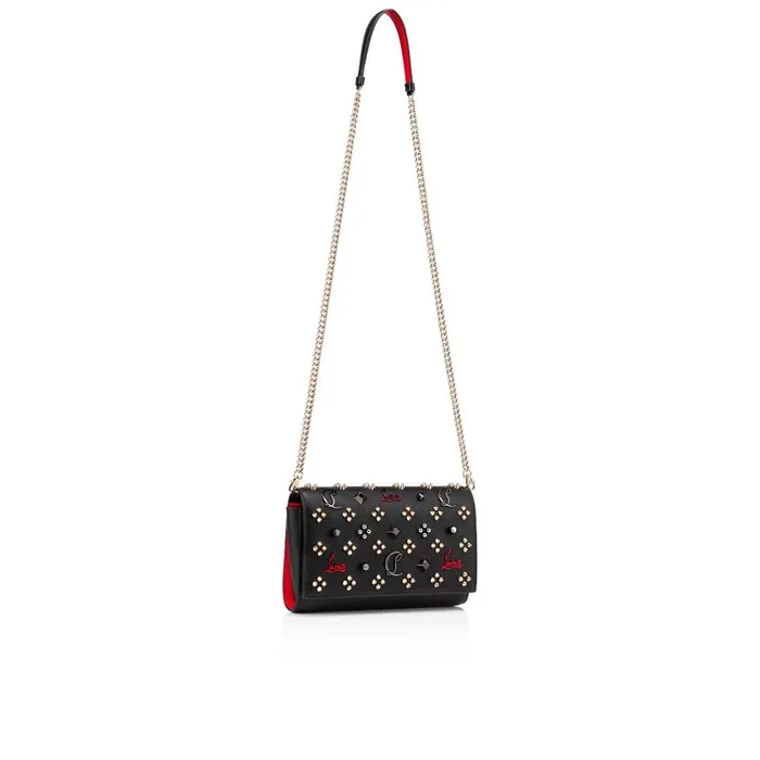 Women Paloma Clutch 8211 Grained Calf Leather And Spikes Loubinthesky 8211 Black Black Christian Louboutin Clutches and Evening Bags