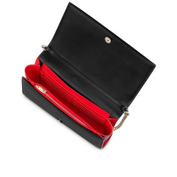 Women Paloma Clutch 8211 Grained Calf Leather And Spikes Loubinthesky 8211 Black Black Christian Louboutin Clutches and Evening Bags