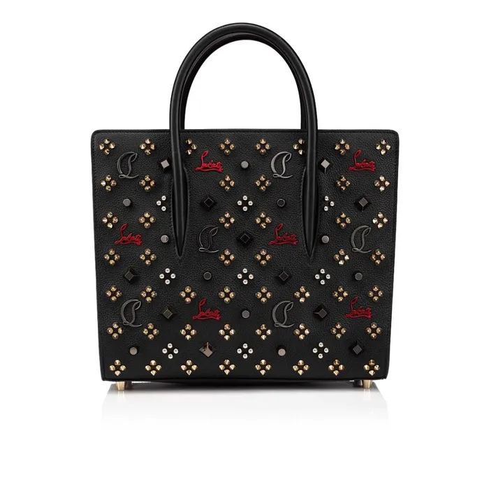 Women Paloma Medium Top Handle Bag 8211 Grained Calf Leather And Spikes Loubinthesky 8211 Black Black Christian Louboutin Top Handles Women Paloma Medium Top Handle Bag 8211 Grained Calf Leather And Spikes Loubinthesky 8211 Black Black Christian Louboutin Top Handles