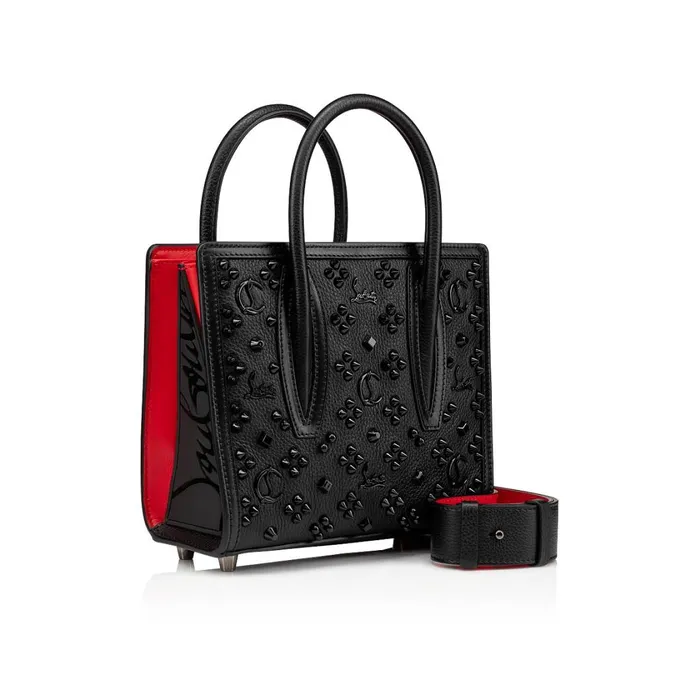 Women Paloma Mini Top Handle Bag 8211 Grained Calf Leather And Spikes Loubinthesky 8211 Black Black Christian Louboutin Top Handles