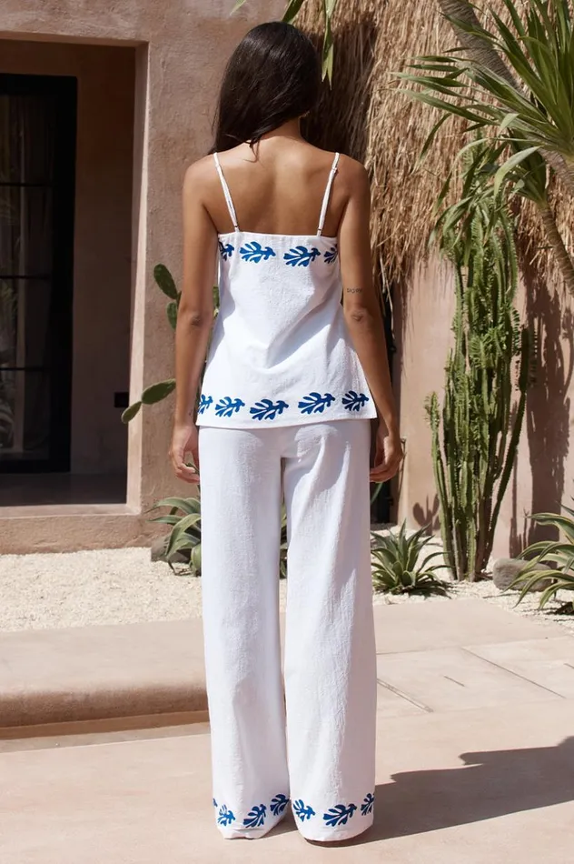 Women Pants Runaway The Label AMALIA PANT Whiteblue
