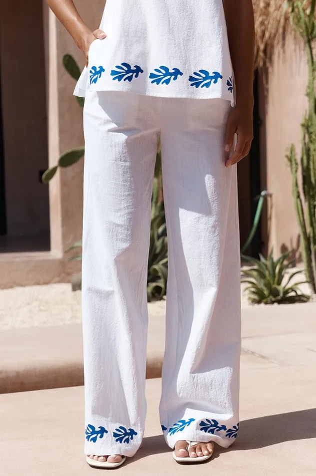 Women Pants Runaway The Label AMALIA PANT Whiteblue