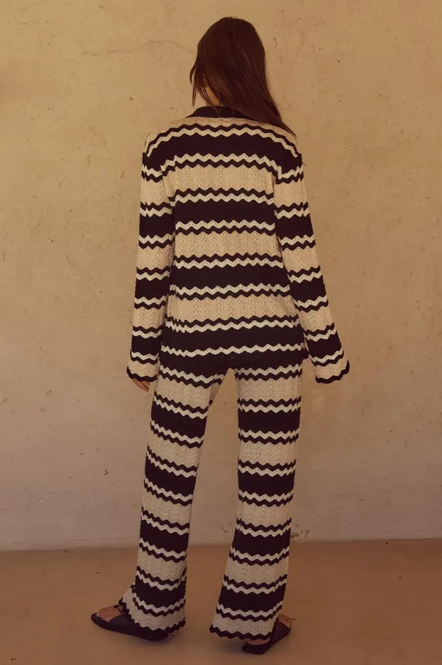 Women Pants Runaway The Label SOFIA KNIT PANT Blackcream