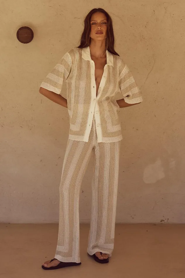 Women Pants Runaway The Label ZIGGY PANT Whitesand