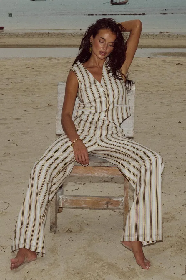 Women Pants Runaway The Label ZORIA PANT Vory Stripe