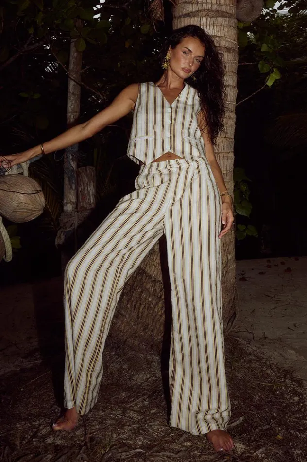 Women Pants Runaway The Label ZORIA PANT Vory Stripe