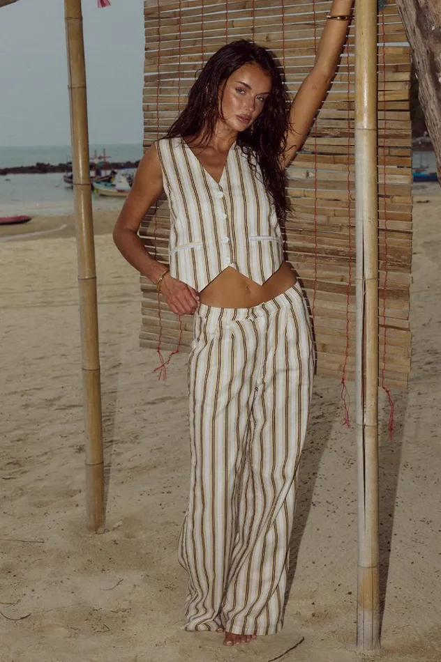 Women Pants Runaway The Label ZORIA PANT Vory Stripe
