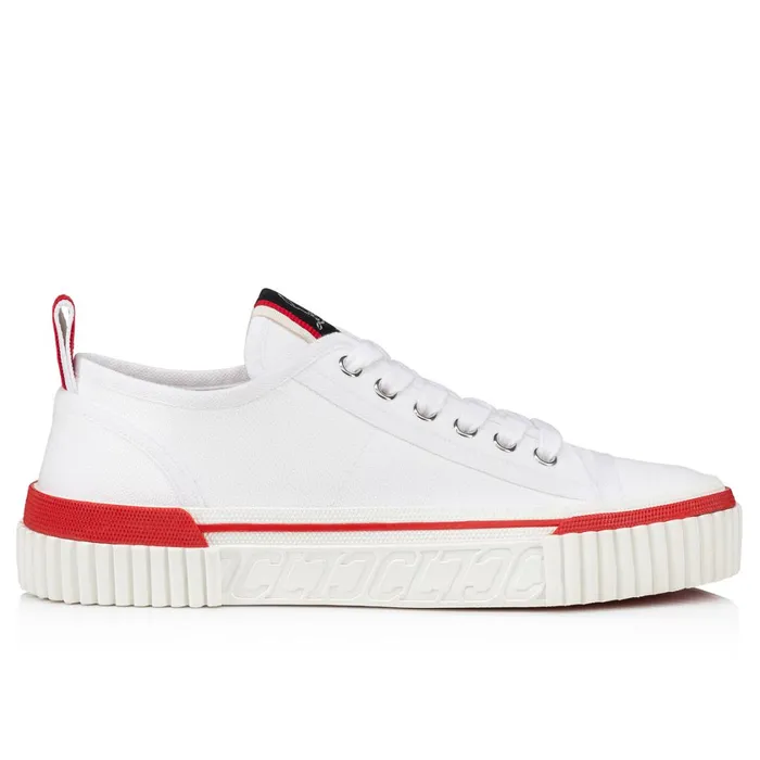 Women Pedro Junior Woman Sneakers 8211 Canva 8211 White White Christian Louboutin Sneakers