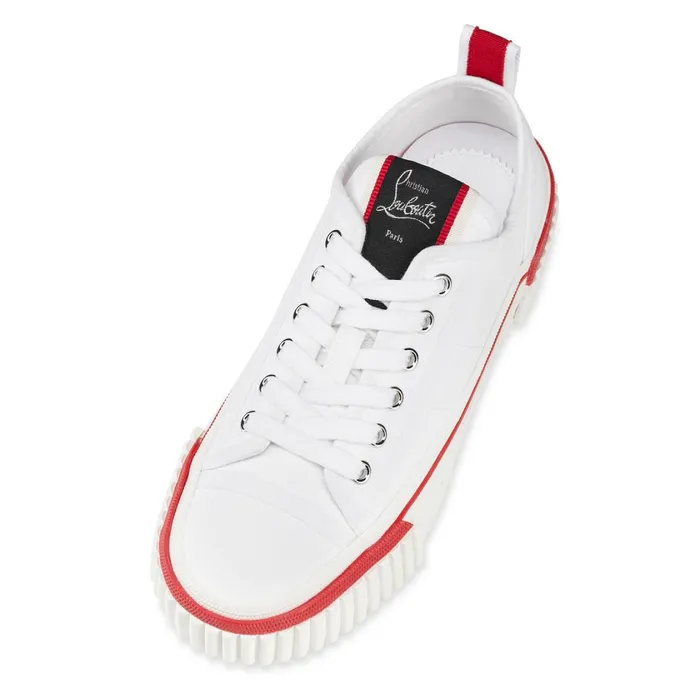 Women Pedro Junior Woman Sneakers 8211 Canva 8211 White White Christian Louboutin Sneakers