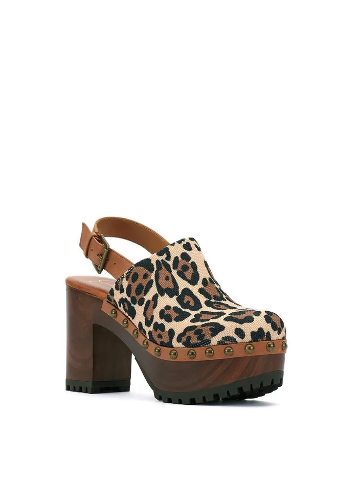 Women Platforms Jessica Simpson Tiarah Platform Clog In Leopard Natural Textured Leopard