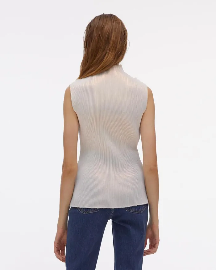 Women Pleated Pearl Lurex Top Pearl Helmut Lang Tops