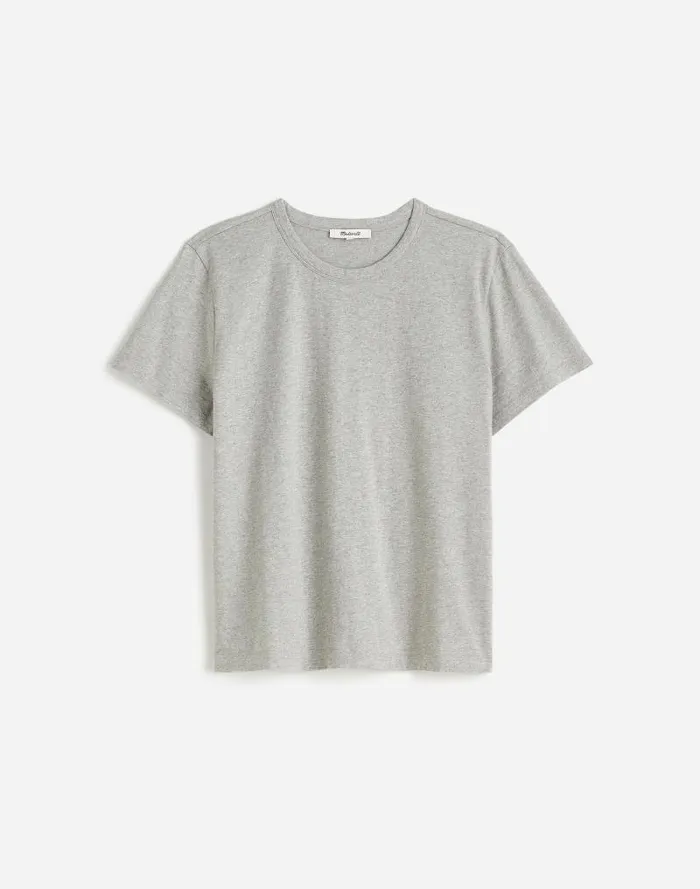 Women Plus Cotton Perfect Crewneck Tee Hthr Ash Grey Madewell Tees