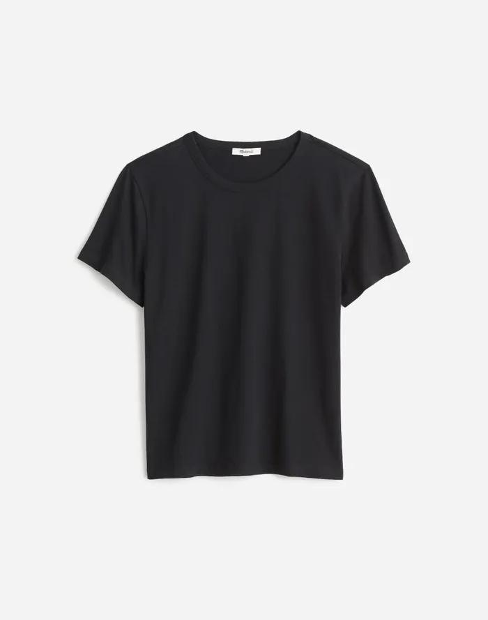 Women Plus Cotton Perfect Crewneck Tee Jet Black Madewell Tees