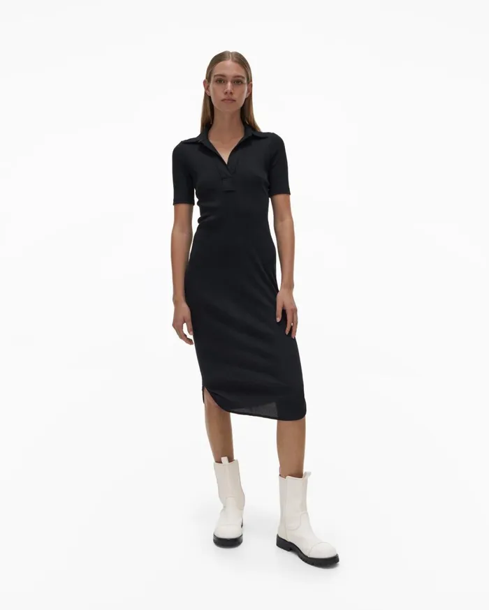 Women Polo Dress Basalt Black Helmut Lang Dresses