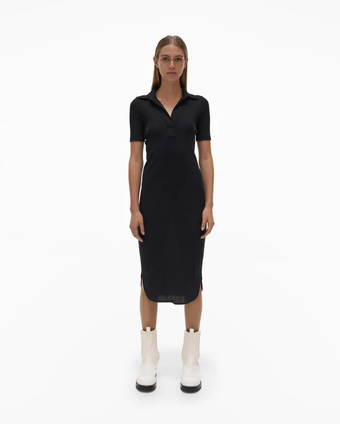 Women Polo Dress Basalt Black Helmut Lang Dresses