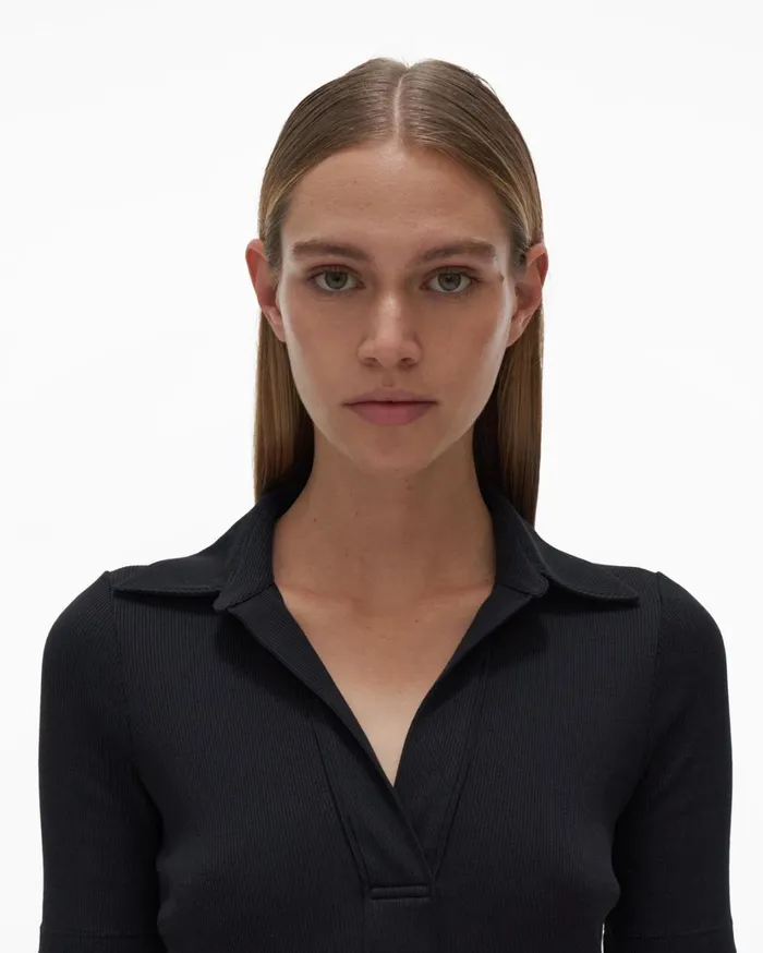 Women Polo Dress Basalt Black Helmut Lang Dresses