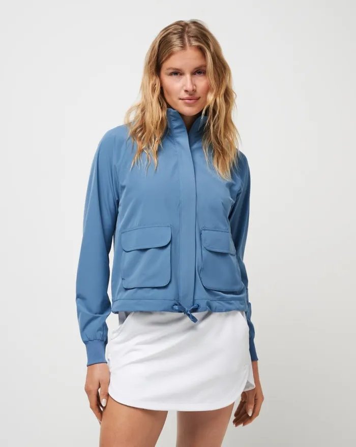 Women POST MATCH FULL ZIP JACKET Copen Blue TravisMathew Jackets