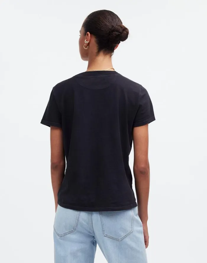 Women Premium Standard 01 The Shrunken Tee Black Charcoal Madewell Tees
