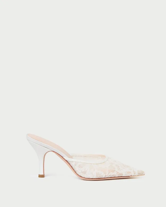 Women Pumps and Mules Loeffler Randall Layla White Lace Mule