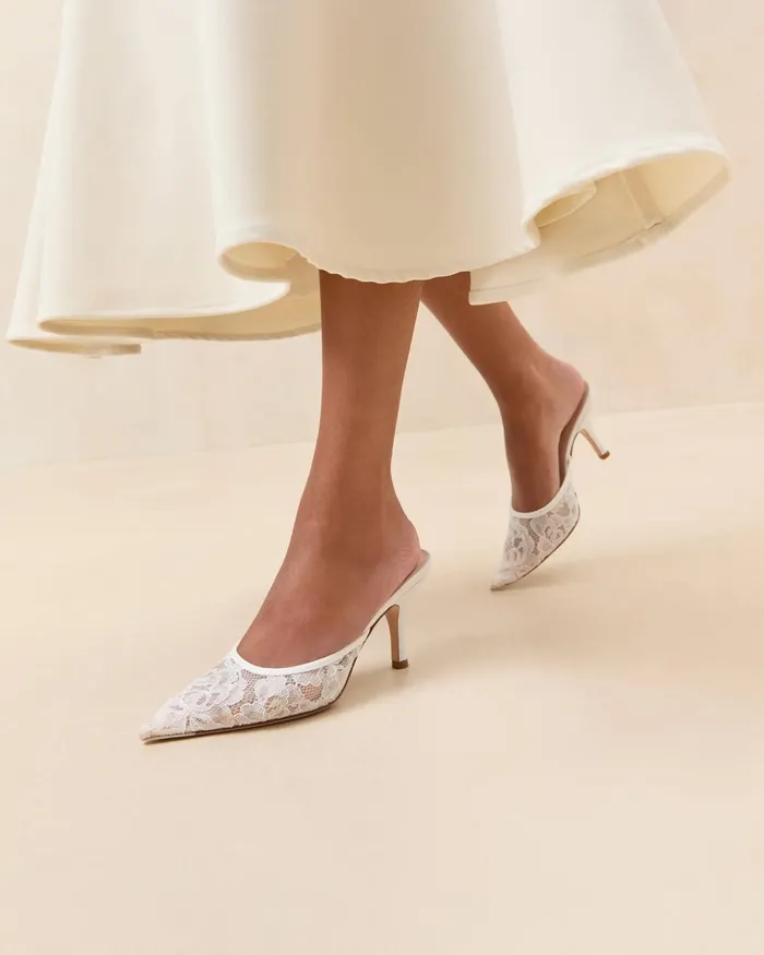 Women Pumps and Mules Loeffler Randall Layla White Lace Mule Women Pumps and Mules Loeffler Randall Layla White Lace Mule