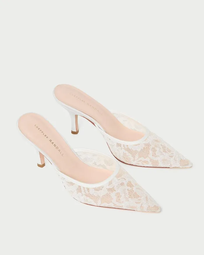 Women Pumps and Mules Loeffler Randall Layla White Lace Mule Women Pumps and Mules Loeffler Randall Layla White Lace Mule
