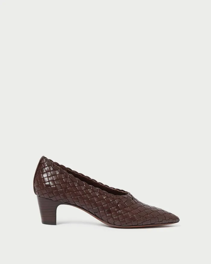 Women Pumps and Mules Loeffler Randall Maeve Espresso Woven Low Pump