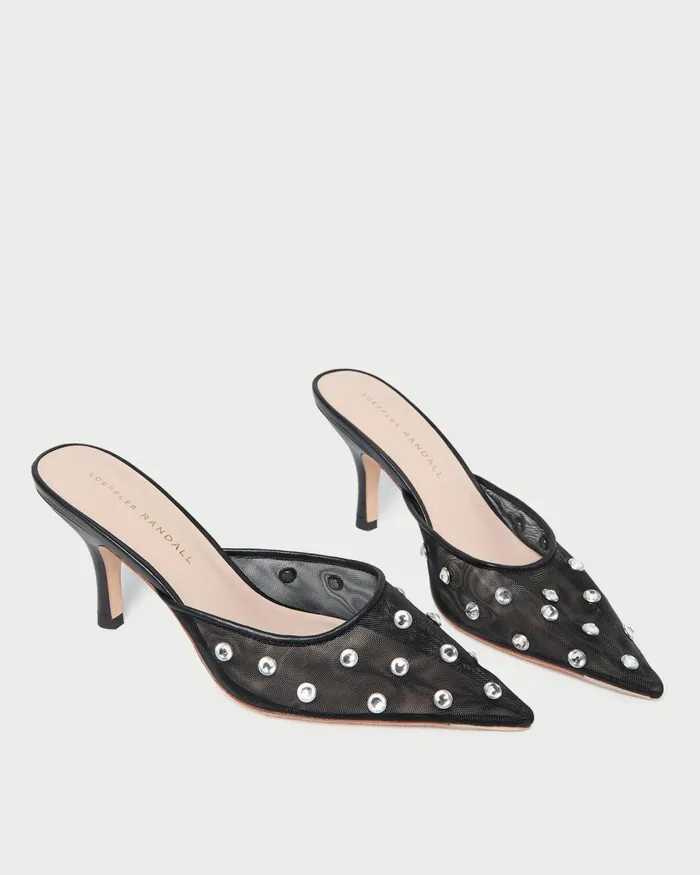 Women Pumps and Mules Loeffler Randall Paloma BlackCrystal Mesh Mule I Mules I Footwear Women Pumps and Mules Loeffler Randall Paloma BlackCrystal Mesh Mule I Mules I Footwear