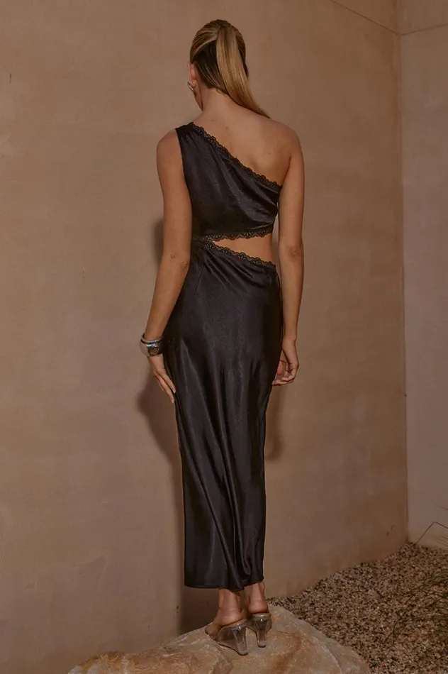 Women Race Day Dresses Runaway The Label ALTA LONG MIDI DRESS Black