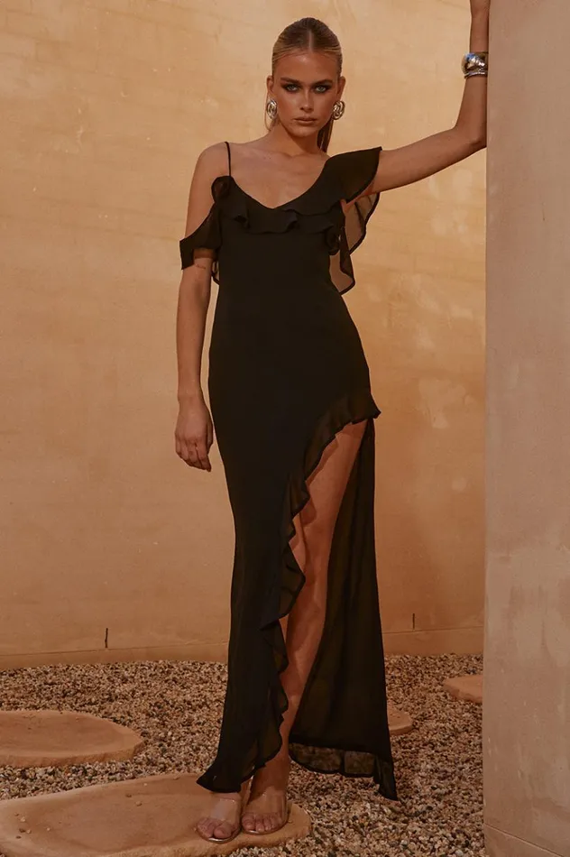 Women Race Day Dresses Runaway The Label VACANZA MAXI DRESS Black
