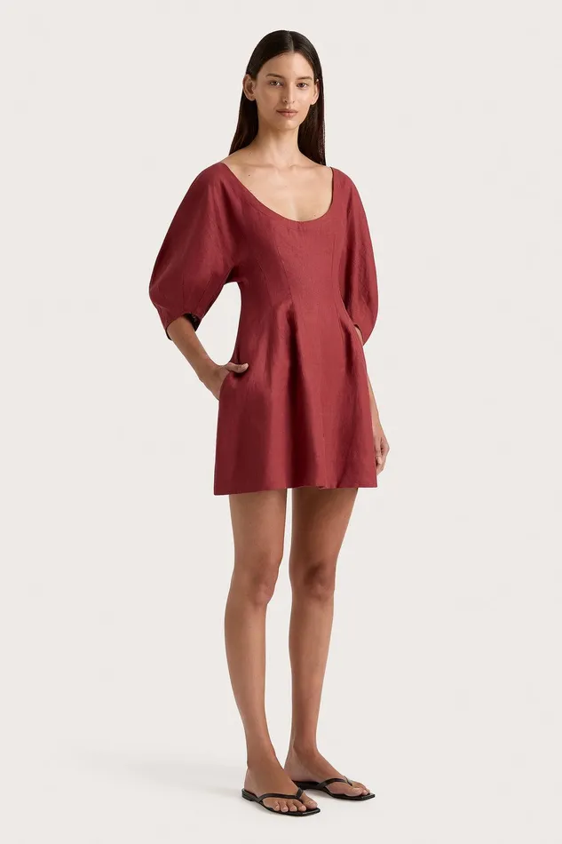 Women Raynara Mini Dress Wine Faithfull The Brand Dresses Women Raynara Mini Dress Wine Faithfull The Brand Dresses