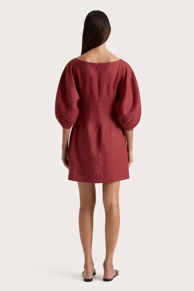Women Raynara Mini Dress Wine Faithfull The Brand Dresses Women Raynara Mini Dress Wine Faithfull The Brand Dresses