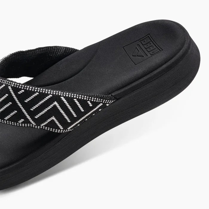 Women Reef Flip Flops Cushion Cloud Textile Black Geo Women Reef Flip Flops Cushion Cloud Textile Black Geo