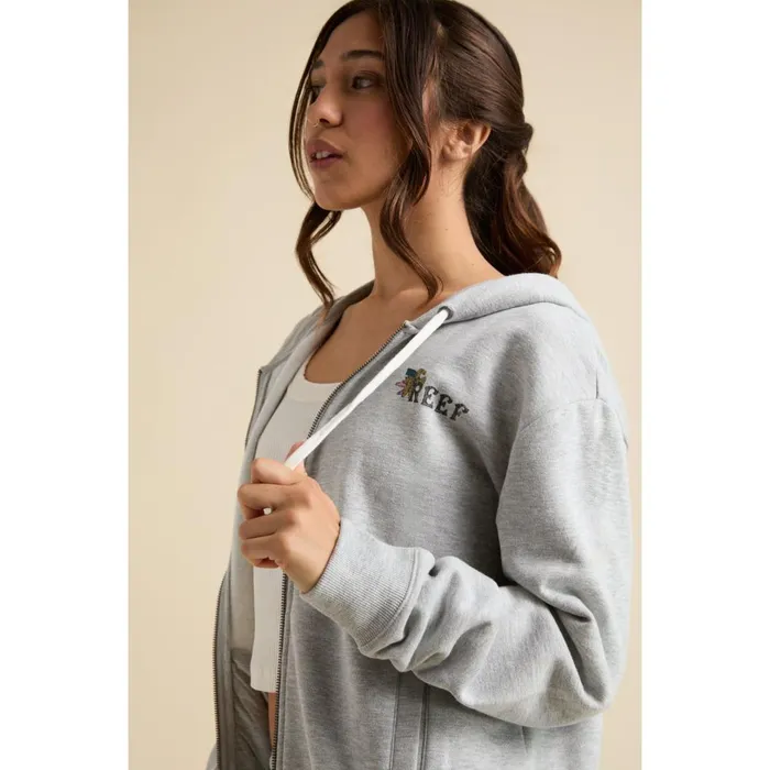 Women Reef Hoodies Sweaters and Jackets Brittany Fleece Full Zip Heather Grey Women Reef Hoodies Sweaters and Jackets Brittany Fleece Full Zip Heather Grey
