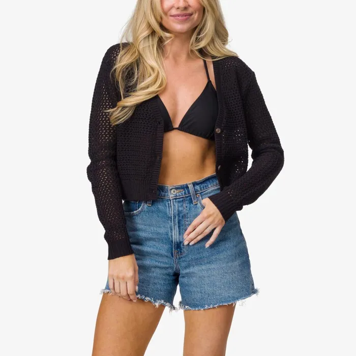Women Reef Hoodies Sweaters and Jackets Mika Knit Cardigan Caviar Women Reef Hoodies Sweaters and Jackets Mika Knit Cardigan Caviar